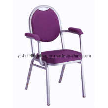 Apilable Metal Armrest Hotel Dining Chair (YC-L10)